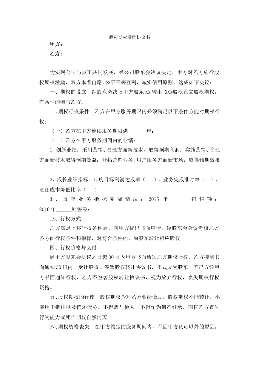 期权协议