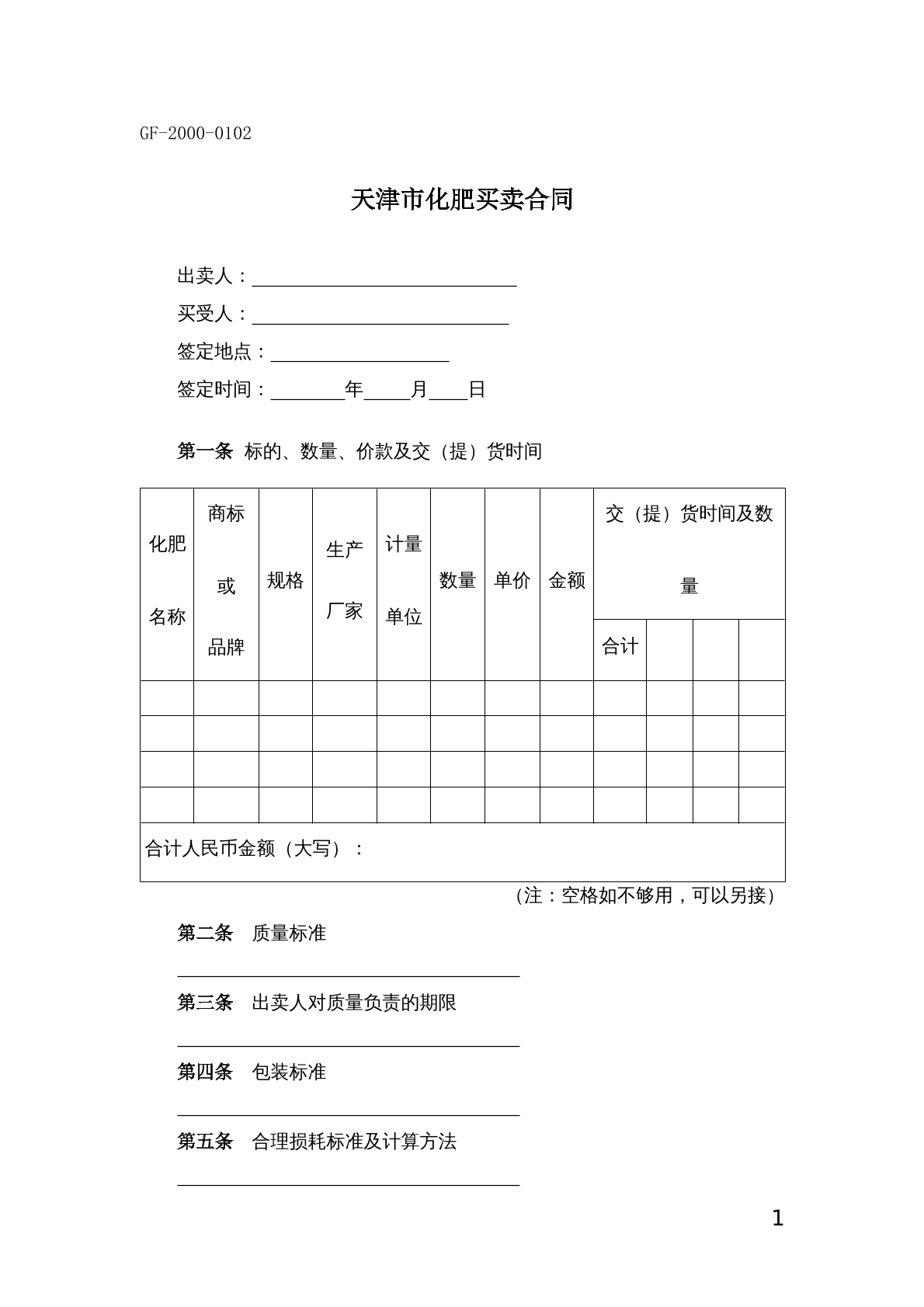 化肥买卖合同