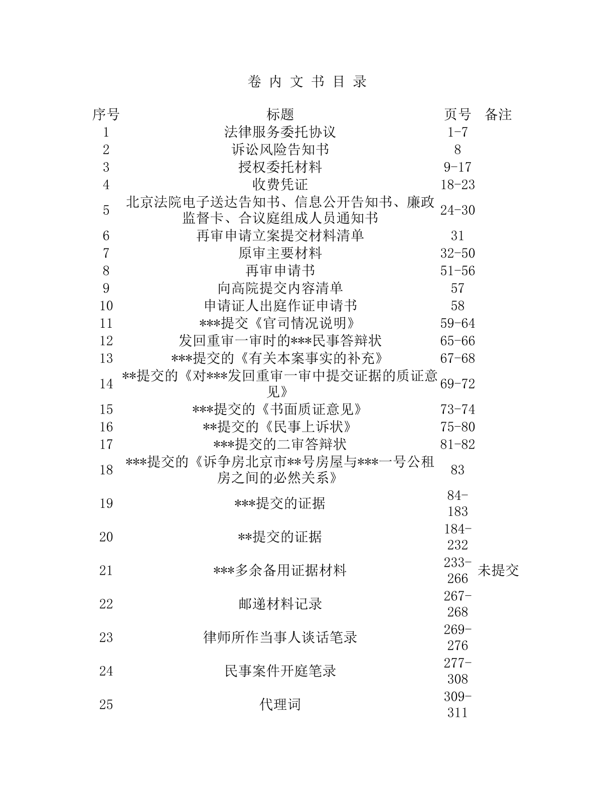 再审程序卷宗目录