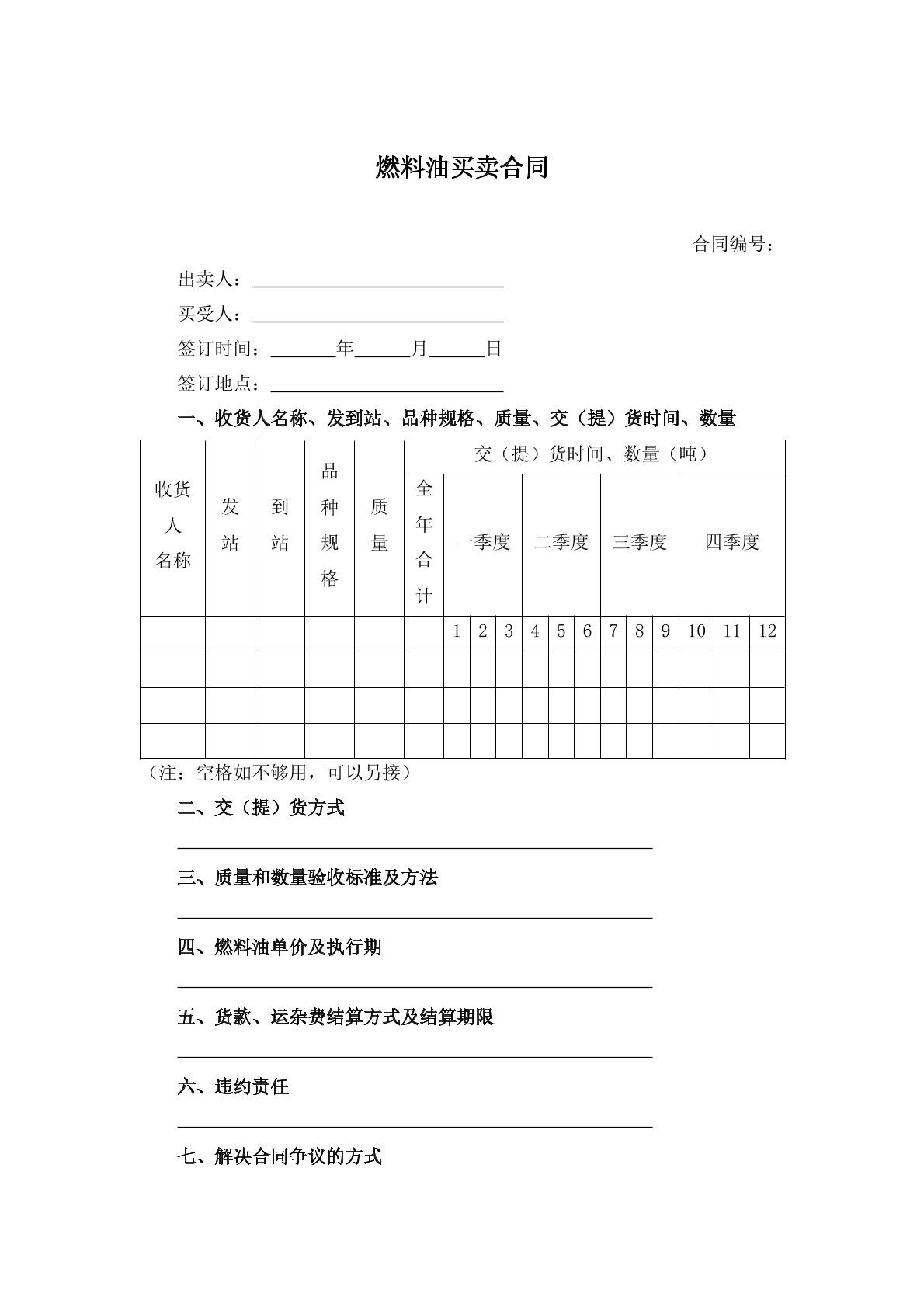 燃料油买卖合同
