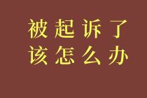 被起诉了，该怎么办？