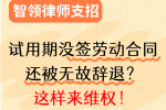 试用期不仅没签合同还被无故辞退？智领教你如何维权最有效！