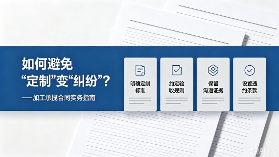 如何避免“定制”变“纠纷”?——加工承揽合同实务指南