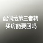 定西李少江律师：配偶给第三者转账买房能要回吗