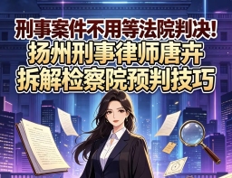 刑事案件不用等法院判决!扬州刑事律师唐卉拆解检察院预判技巧