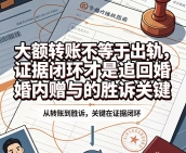 扬州离婚财产分割律师:大额转账不是出轨,证据闭环是胜诉关键