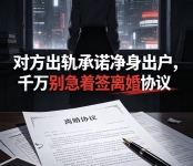 扬州婚姻家庭律师陈华:对方出轨承诺净身出户,别急着签离婚协议