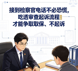 接到检察官电话不必恐慌，吃透审查起诉流程才能争取取保、不起诉
