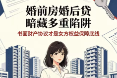 婚前房婚后贷暗藏多重陷阱，书面财产协议才是女方权益保障底线