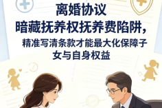 离婚协议暗藏抚养权抚养费陷阱